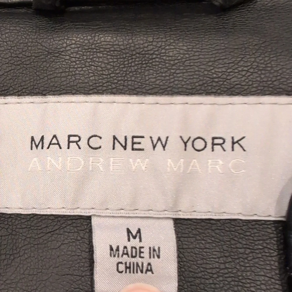 Women's Marc New York black faux leather jacket size M - Picture 5 of 6